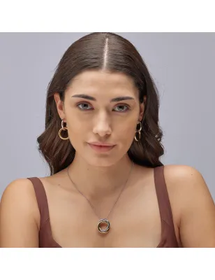 Orecchini Aura a cerchio pendenti bicolore Donna Brosway BAU21 Brosway