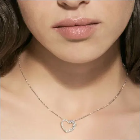 Collana Shine Me Up con Cuore e Zirconi Bianchi Donna Nomination