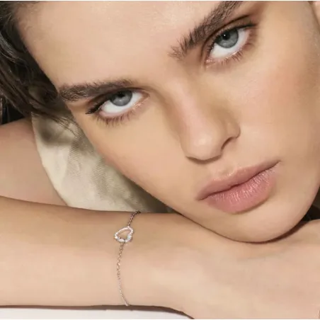 Bracciale Shine Me Up con Cuore e Zirconi Bianchi Donna Nomination