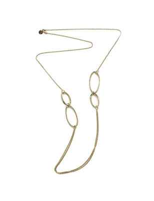 Collana lunga con quattro anelli ovali Aquaforte