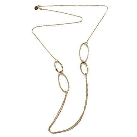 Collana lunga con quattro anelli ovali Aquaforte