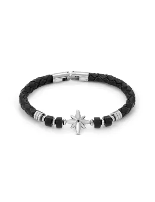 Bracciale Atlante Pelle con Rosa dei Venti Uomo Nomination