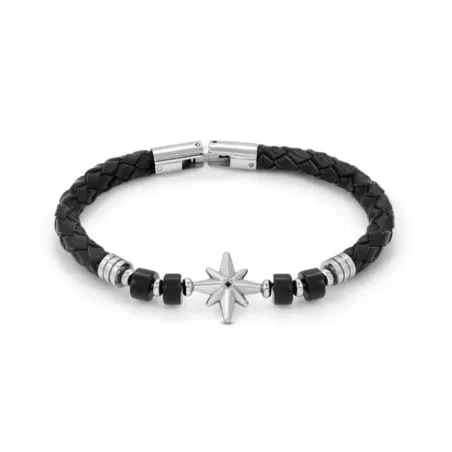Bracciale Atlante Pelle con Rosa dei Venti Uomo Nomination