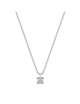 Collana Punto luce oro bianco Diamante 0.02 Donna Demetra