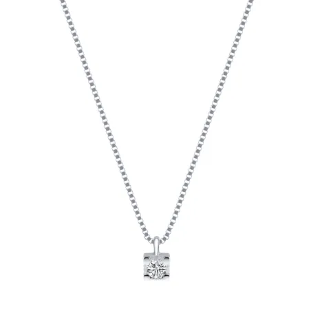 Collana Punto luce oro bianco Diamante 0.02 Donna Demetra