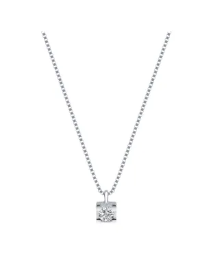 Collana Punto luce oro bianco Diamante 0.03 Donna Demetra