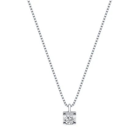Collana Punto luce oro bianco Diamante 0.03 Donna Demetra