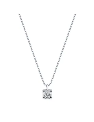 Collana Punto luce oro bianco Diamante 0.04 Donna Demetra