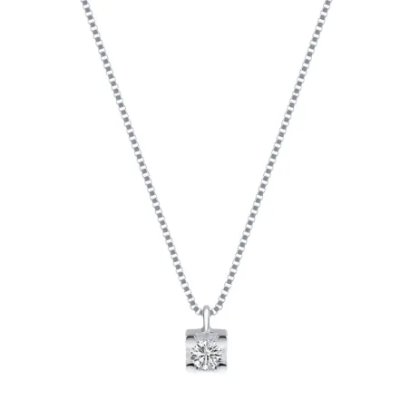Collana Punto luce oro bianco Diamante 0.04 Donna Demetra