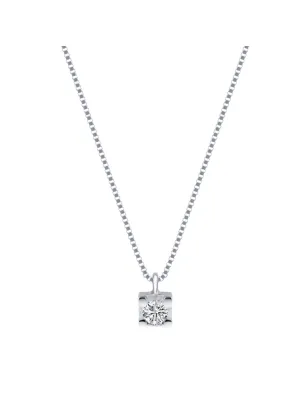 Collana Punto Luce oro bianco Diamante 0.05 Ct Donna Demetra