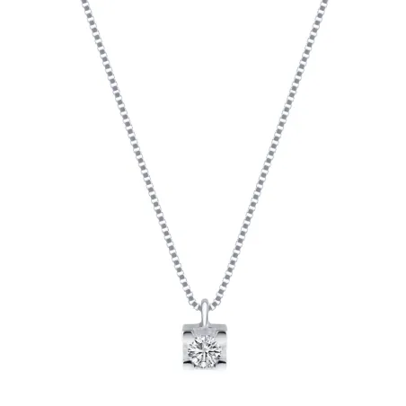 Collana Punto Luce oro bianco Diamante 0.05 Ct Donna Demetra