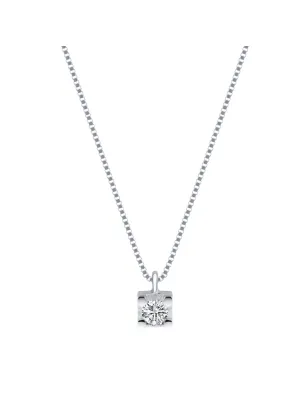 Collana Punto Luce oro bianco Diamante 0.06 Ct Donna Demetra