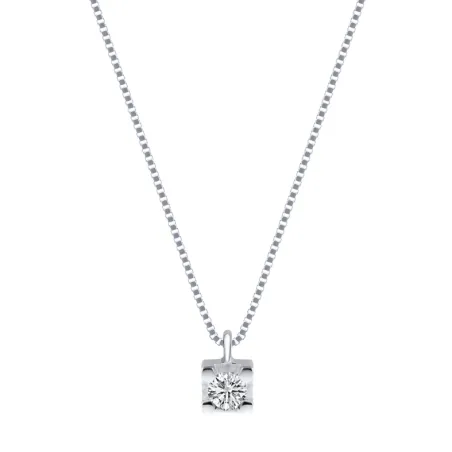 Collana Punto Luce oro bianco Diamante 0.06 Ct Donna Demetra