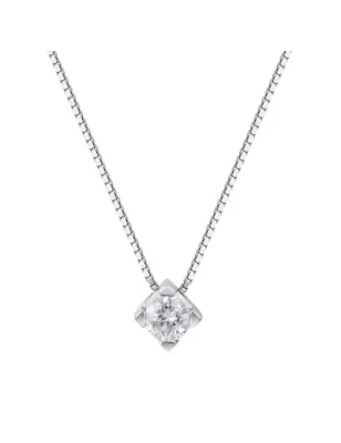 Collana Punto Luce oro bianco Diamante 0.18 Ct Donna Demetra