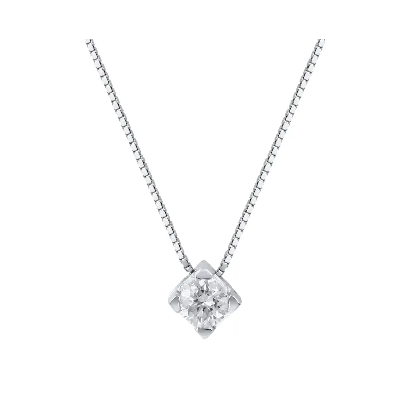 Collana Punto Luce oro bianco Diamante 0.22 Ct Donna Demetra Collana Punto Luce oro bianco Diamante 0.22 Ct Donna Demetra