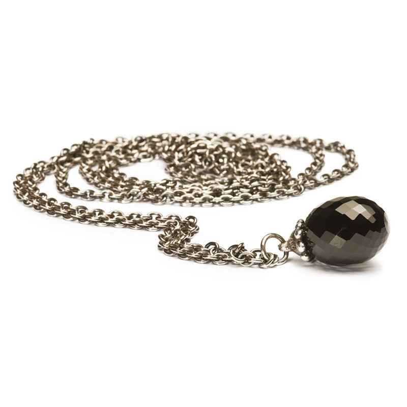 COLLANA ARGENTO CON ONICE NERO 70CM DONNA TROLLBEADS COLLANA ARGENTO CON ONICE NERO 70CM DONNA TROLLBEADS