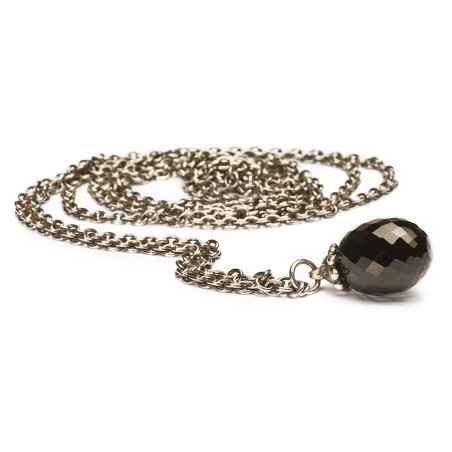 COLLANA ARGENTO CON ONICE NERO 70CM DONNA TROLLBEADS 