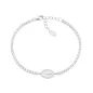 Bracciale Tennis con Miracolosa e smalto bianco perla Donna Amen