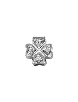 Elemento Quadrifoglio Oro bianco e diamanti Donna Donnaoro