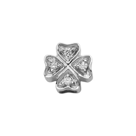Elemento Quadrifoglio Oro bianco e diamanti Donna Donnaoro
