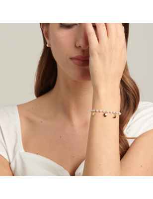 Bracciale Chant dorato con pendenti e perle Donna Brosway