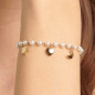 Bracciale Chant dorato con pendenti e perle Donna Brosway