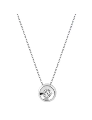 Collana in oro bianco punto luce Diamante 0.06 Ct Donna Demetra