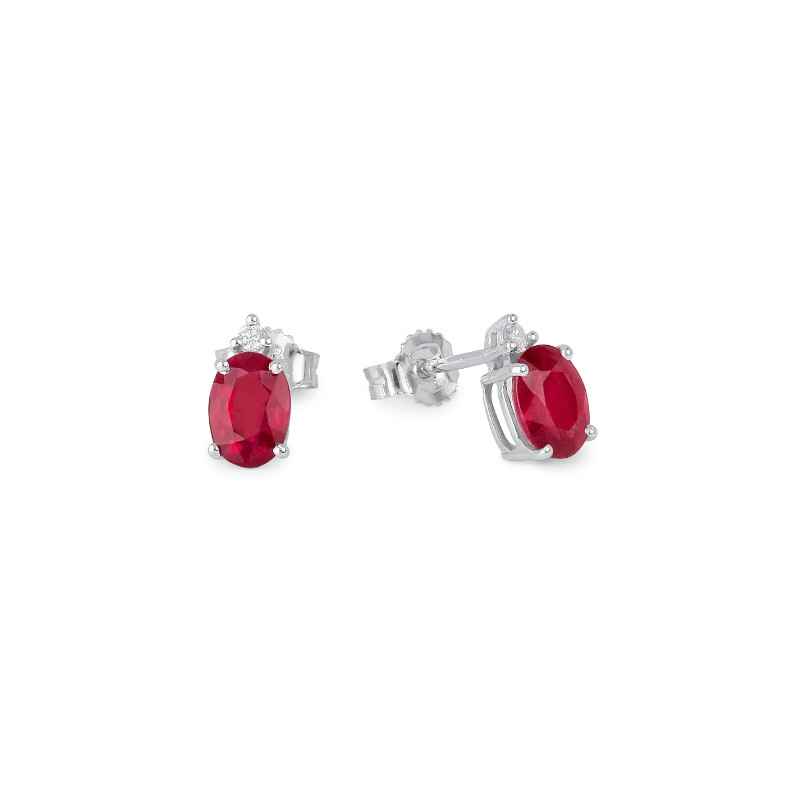 Orecchini oro bianco Rubini e Diamanti Donna Demetra Orecchini oro bianco Rubini e Diamanti Donna Demetra