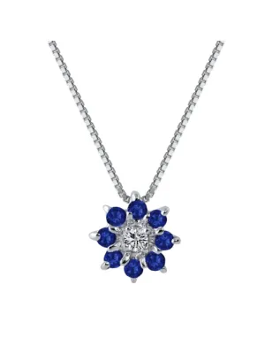 Collana oro bianco Zaffiri e Diamanti Donna Demetra