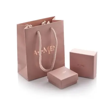 Anello Contrarié con due Cuori bianchi Donna Amen