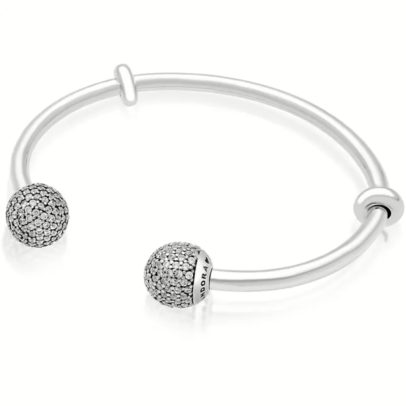 Bracciale rigido aperto con pavé di zirconi Donna Pandora Bracciale rigido aperto con pavé di zirconi Donna Pandora