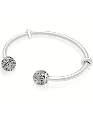 Bracciale rigido aperto con pavé di zirconi Donna Pandora