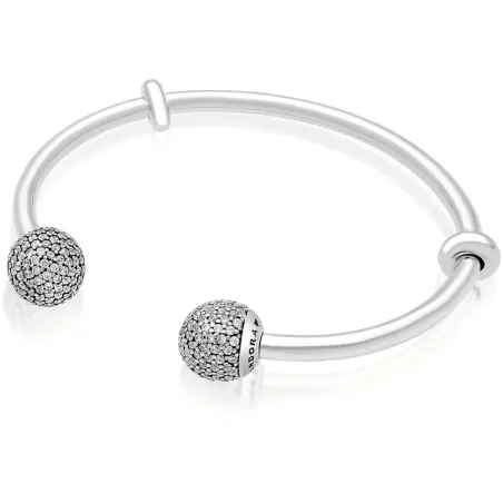 Bracciale rigido aperto con pavé di zirconi Donna Pandora