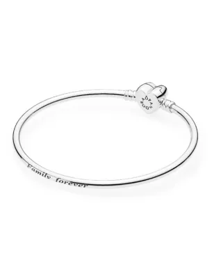 Bracciale rigido chiusura a Cuore e zirconi bianchi Donna Pandora