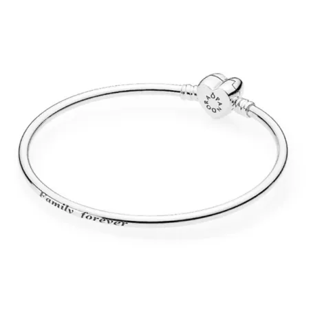 Bracciale rigido chiusura a Cuore e zirconi bianchi Donna Pandora