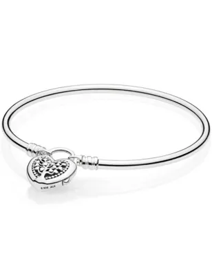 Bracciale rigido lucchetto con Cuore e Albero della Vita Pandora
