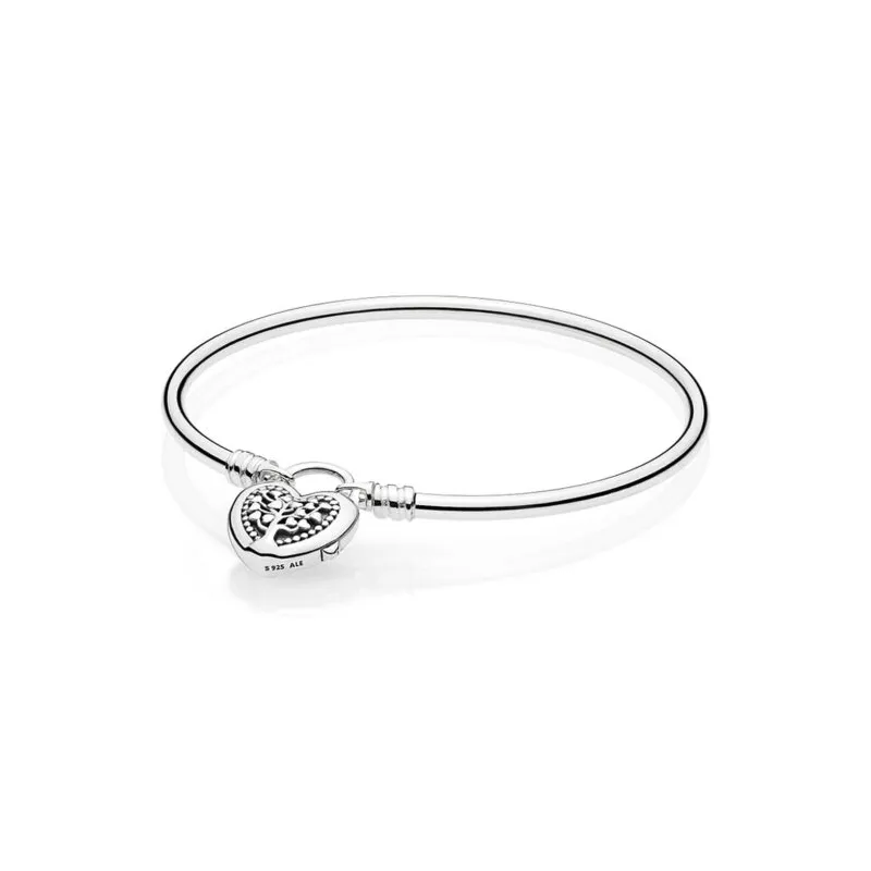 Bracciale rigido lucchetto con Cuore e Albero della Vita Pandora