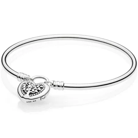 Bracciale rigido lucchetto con Cuore e Albero della Vita Pandora