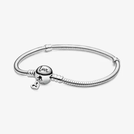 Bracciale maglia snake Cuore pendente Pandora