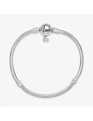 Bracciale maglia snake Cuore pendente Pandora