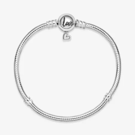 Bracciale maglia snake Cuore pendente Pandora