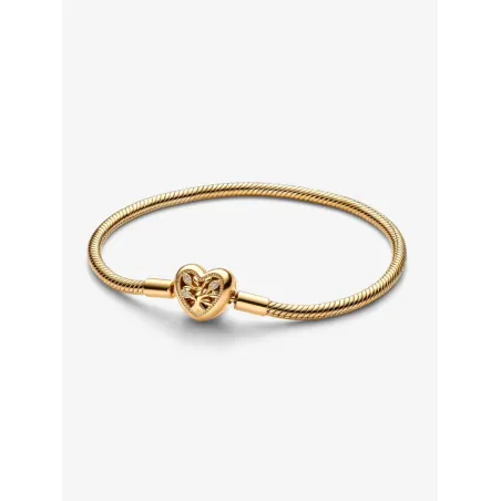 Bracciale dorato con chiusura Albero della Famiglia Pandora