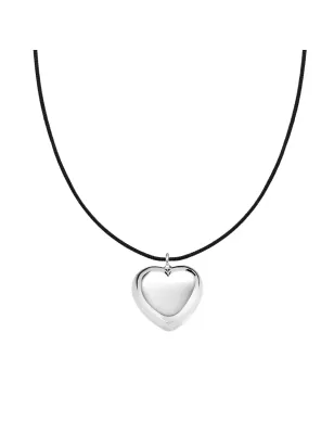 Collana Mio Cuore con cordino nero Donna Amen