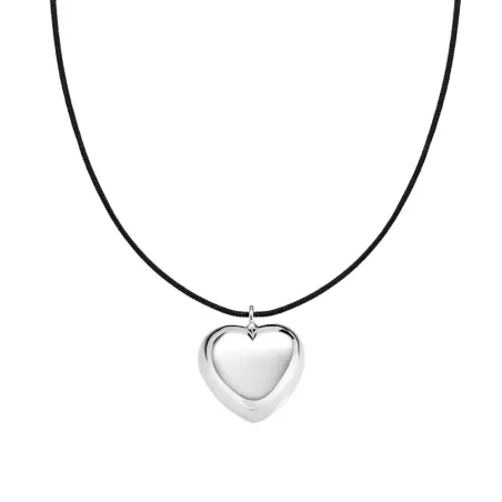 Collana Mio Cuore con cordino nero Donna Amen