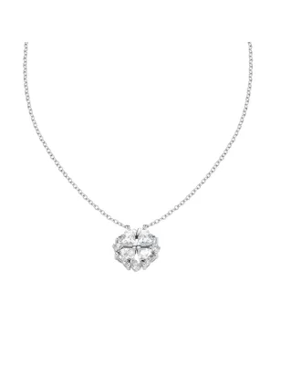 Collana Quadricuore Magnetico Bianco Donna Amen