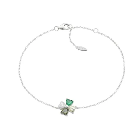 Bracciale Quadricuore verde multicolor Donna Amen
