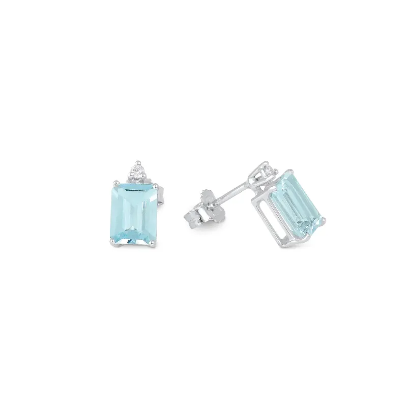 Orecchini oro bianco Acquamarina Diamanti Donna Demetra Orecchini oro bianco Acquamarina Diamanti Donna Demetra