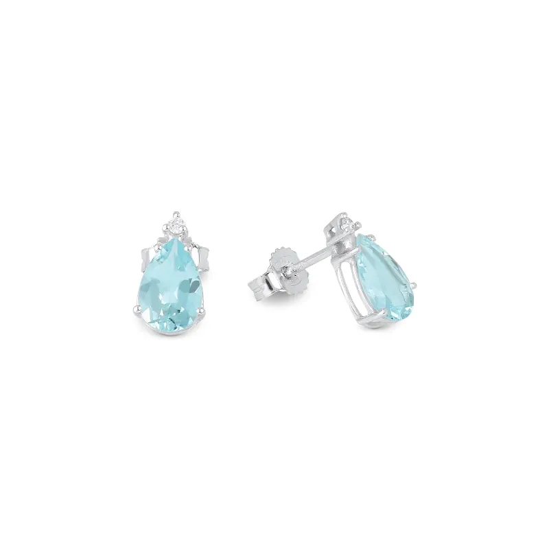 Orecchini oro bianco Acquamarina Diamante Donna Demetra Orecchini oro bianco Acquamarina Diamante Donna Demetra