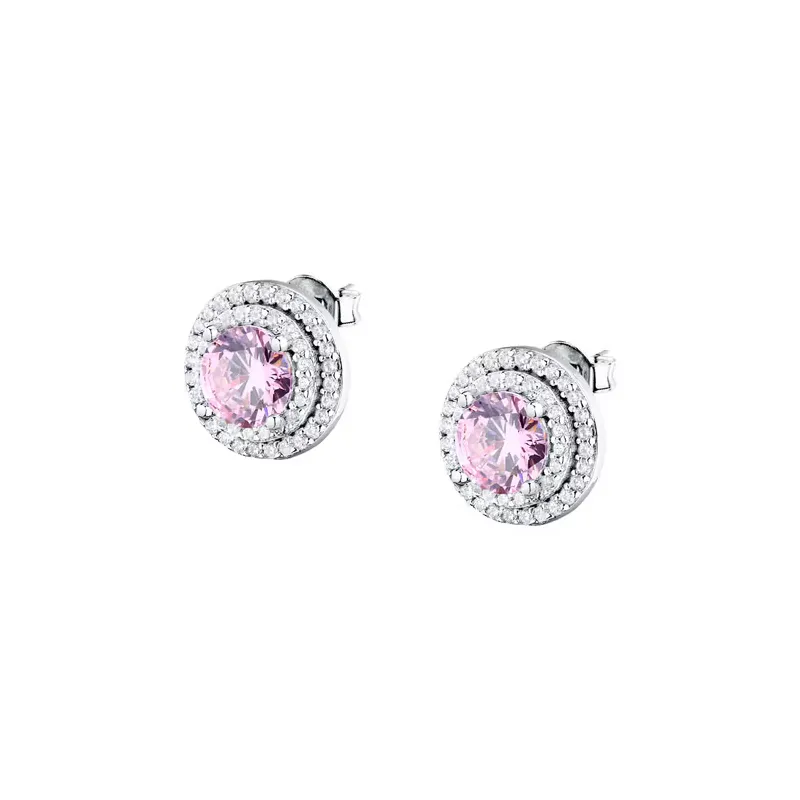 Orecchini Tesori zircone centrale rosa Donna Morellato