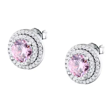 Orecchini Tesori zircone centrale rosa Donna Morellato